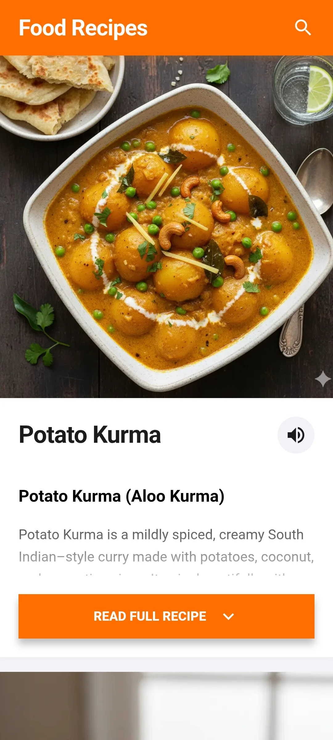 Food Recipes Screen 2
