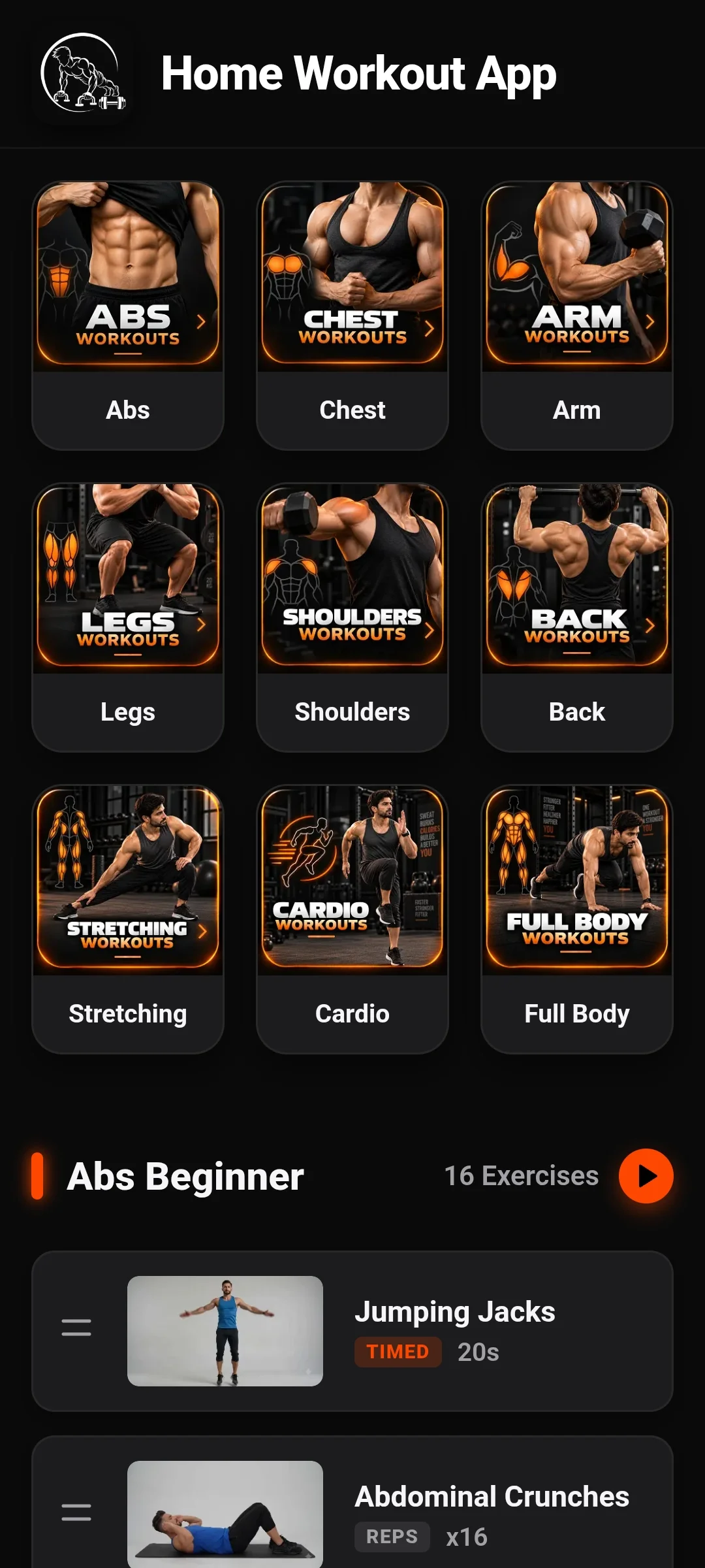 Home Workout Screen 1